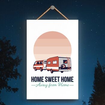 P3606 - Home Sweet Home Camper Caravan Camping Plaque à suspendre sur le thème 1