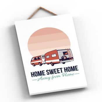 P3606 - Home Sweet Home Camper Caravan Camping Plaque à suspendre sur le thème 2