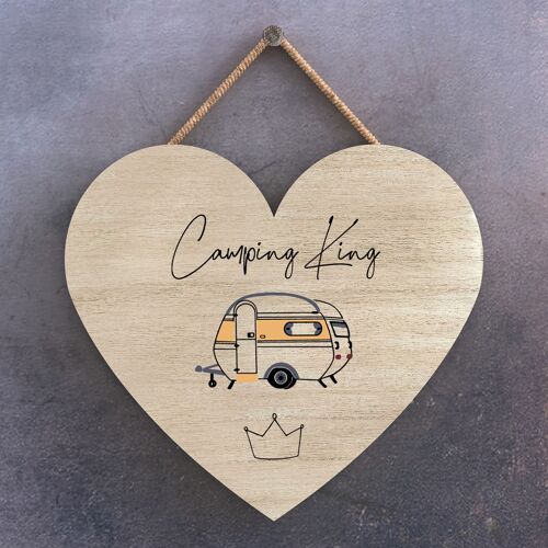 P3620 - Camping King Camper Caravan Camping Themed Hanging Plaque