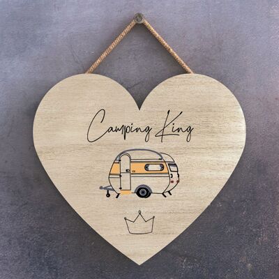 P3620 - Placa colgante temática Camping King Camper Caravan Camping