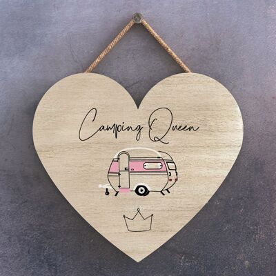 P3623 - Placca da appendere a tema Camping Queen Camper Caravan Camping