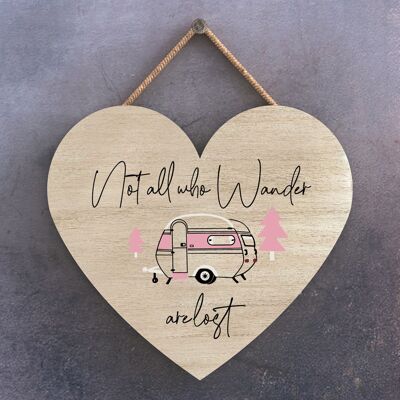 P3640 - Not All Who Wander Camper Caravan Camping Themed Hanging Plaque