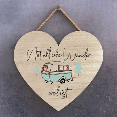 P3641 - Not All Who Wander Camper Caravan Camping Themed Hanging Plaque