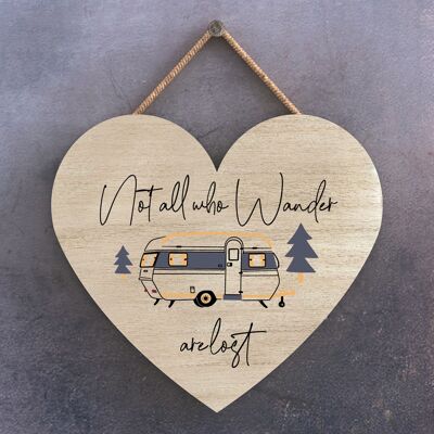 P3642 - Not All Who Wander Camper Caravan Camping Themed Hanging Plaque