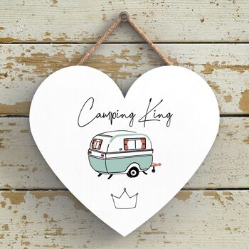 P3652 - Plaque à suspendre sur le thème Camping King Camper Caravan Camping 1