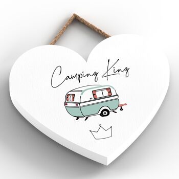P3652 - Plaque à suspendre sur le thème Camping King Camper Caravan Camping 2