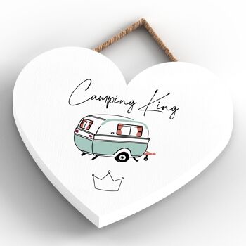 P3652 - Plaque à suspendre sur le thème Camping King Camper Caravan Camping 4