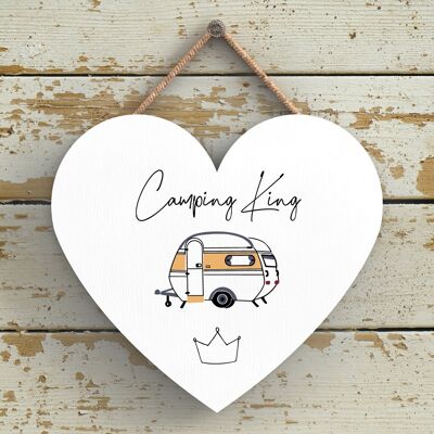 P3653 – Camping King Camper Caravan Camping-Themen-Plakette zum Aufhängen