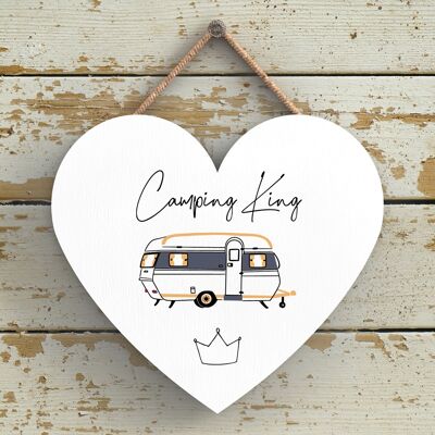P3654 - Camping King Camper Caravan Camping Themed Hanging Plaque