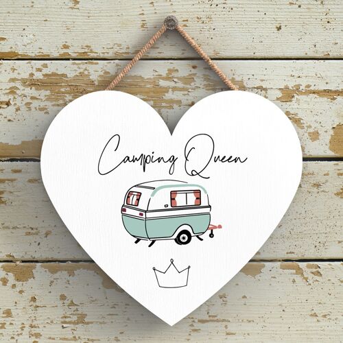 P3655 - Camping Queen Camper Caravan Camping Themed Hanging Plaque