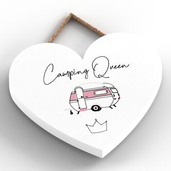 P3656 - Plaque à suspendre sur le thème Camping Queen Camper Caravan Camping 2