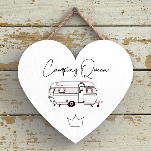 P3657 - Camping Queen Camper Caravan Camping Themed Hanging Plaque