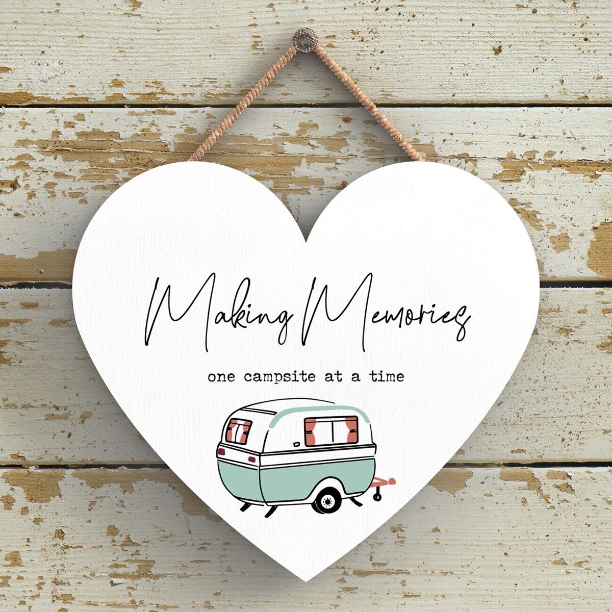 P3670 - Making Memories Camper Caravan Camping Themed Hanging Plaque