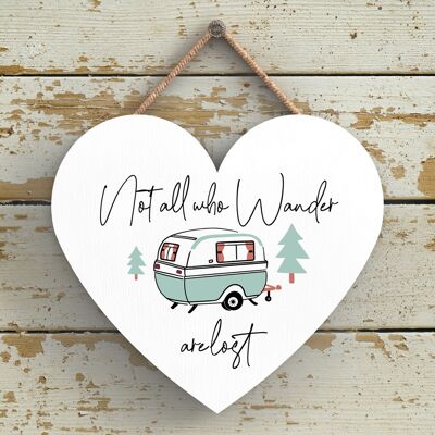 P3673 - Not All Who Wander Camper Caravan Camping Themed Hanging Plaque