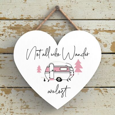 P3674 - Not All Who Wander Camper Caravan Camping Themed Hanging Plaque