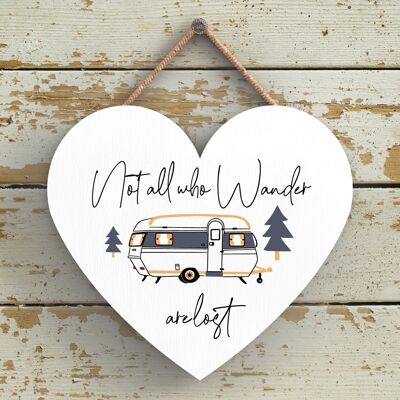 P3675 - Not All Who Wander Camper Caravan Camping Themed Hanging Plaque