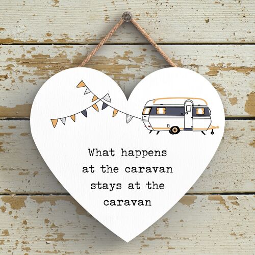 P3684 - What Happens Stays Camper Caravan Camping Themed Hanging Plaque