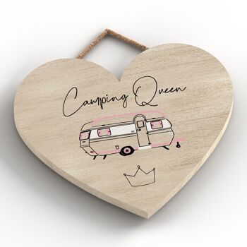 P3690 - Plaque à suspendre sur le thème Camping Queen Camper Caravan Camping 2
