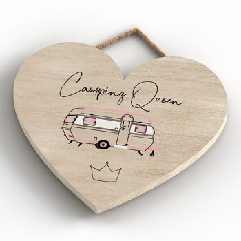 P3690 - Plaque à suspendre sur le thème Camping Queen Camper Caravan Camping 4