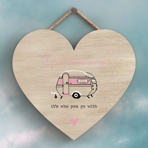 P3701 - Not Where Who Camper Caravan Camping Themed Hanging Plaque