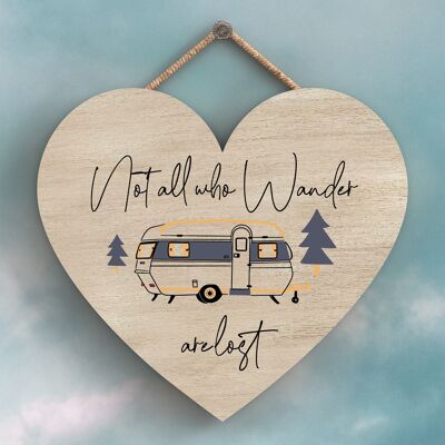 P3708 - Not All Who Wander Camper Caravan Camping Themed Hanging Plaque