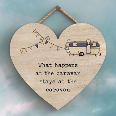 P3717 - What Happens Stays Camper Caravan Camping Themed Hanging Plaque