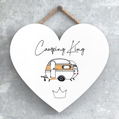 P3719 - Targa da appendere a tema Camping King Camper Caravan