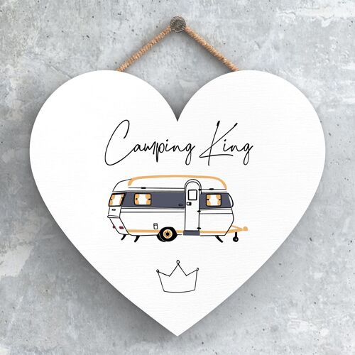 P3720 - Camping King Camper Caravan Camping Themed Hanging Plaque