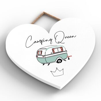 P3721 - Plaque à suspendre sur le thème Camping Queen Camper Caravan Camping 2