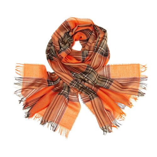 Weekender Orange Stewart Cashmere & Silk Scarf