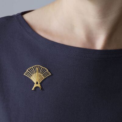 Paris magnetic brooch - golden festive