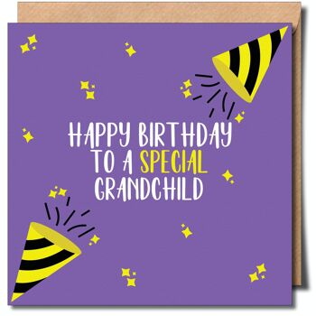 Joyeux anniversaire à une carte de vœux non binaire spéciale pour petit-enfant. Carte d’anniversaire non binaire. 1