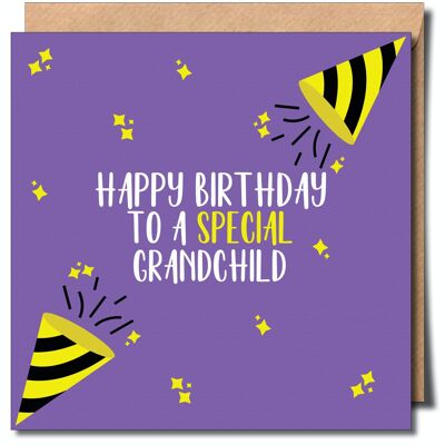 Happy Birthday To A Special Grandchild Non-Binary Greeting Card. Non-Binary Birthday Card.