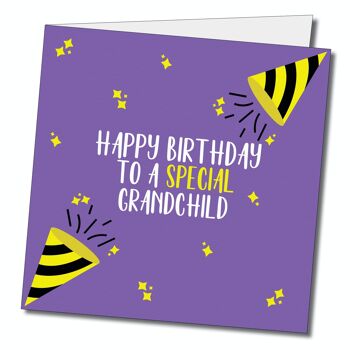 Joyeux anniversaire à une carte de vœux non binaire spéciale pour petit-enfant. Carte d’anniversaire non binaire. 2