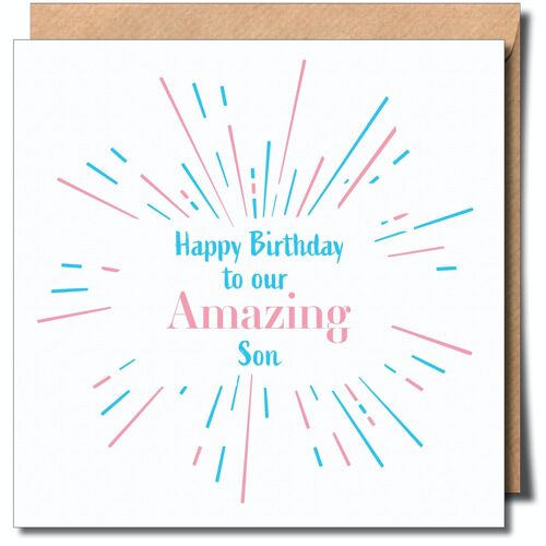 Happy Birthday To Our Amazing Son Transgender Greeting Card.