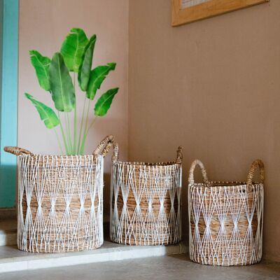 Basket laundry basket plant basket MANDURO made of banana fiber (3 sizes)