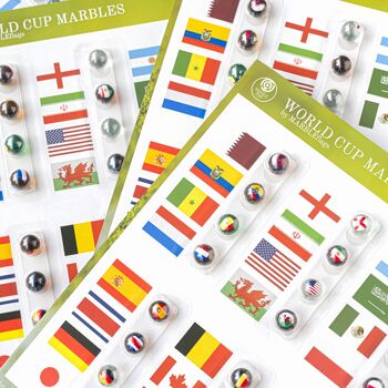 Paquet de luxe de 32 billes avec drapeaux des pays participant à la coupe du monde de football 3