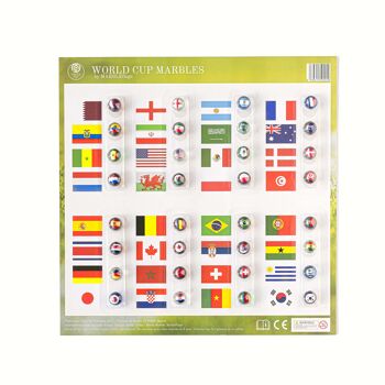 Paquet de luxe de 32 billes avec drapeaux des pays participant à la coupe du monde de football 5