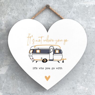 P3735 - Not Where Who Camper Caravan Camping Themed Hanging Plaque