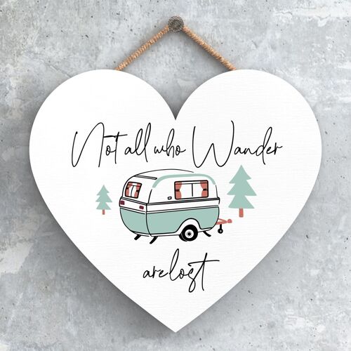 P3739 - Not All Who Wander Camper Caravan Camping Themed Hanging Plaque