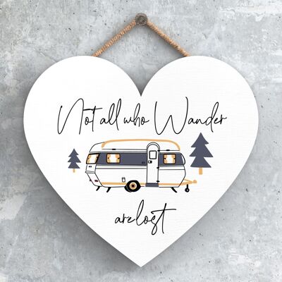 P3741 - Not All Who Wander Camper Caravan Camping Themed Hanging Plaque