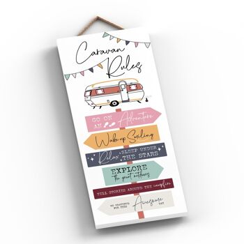 P3757 - Caravan Rules Sign Camper Caravan Camping Plaque à suspendre sur le thème 2