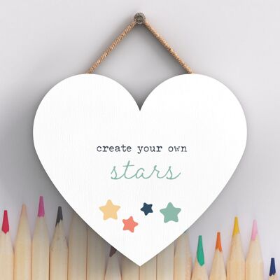 P3840 - Create Your Own Stars Rainbow Postivity Themed Colourful Hanging Plaque