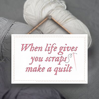 P3901 - Life Gives You Scraps Tema de sala de costura Idea de regalo Placa colgante