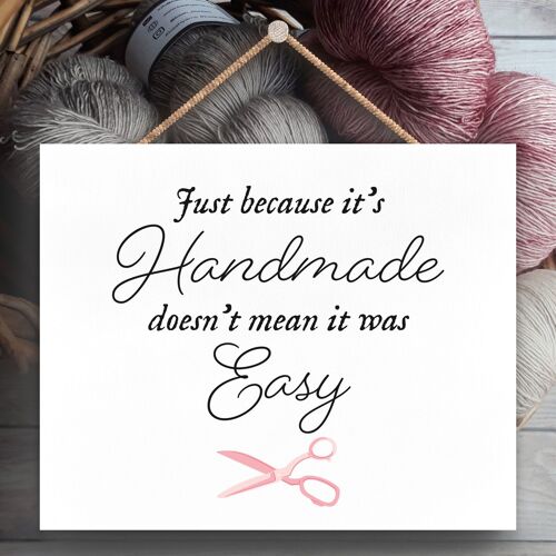 P3915 - Handmade Not Easy Sewing Room Theme Gift Idea Hanging Plaque