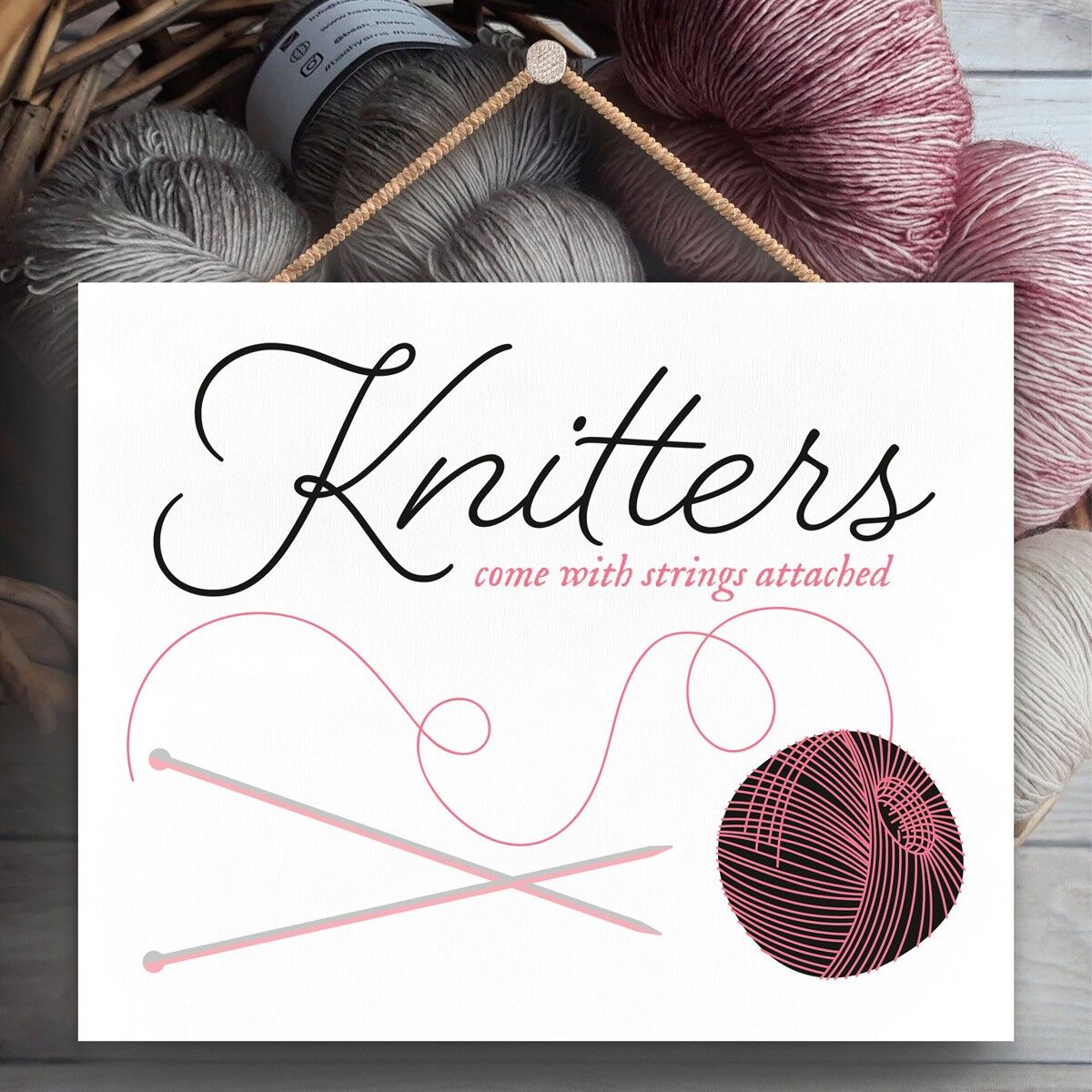 P3916 - Strings Attached Sewing Room Idea regalo a tema targa da appendere