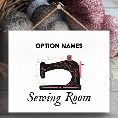 P3919 - Option Names Sewing Room Theme Gift Idea Hanging Plaque