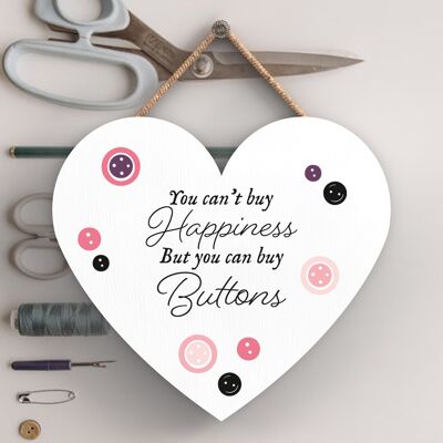 P3921 - Sew Buttons Sewing Room Theme Gift Idea Hanging Plaque