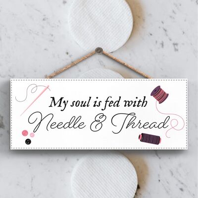 P3931 - Needle And Thread Sewing Room Theme Gift Idea Hanging Plaque