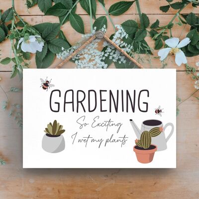 P3934 - Gardening So Exciting Garden Theme Gift Idea Hanging Plaque